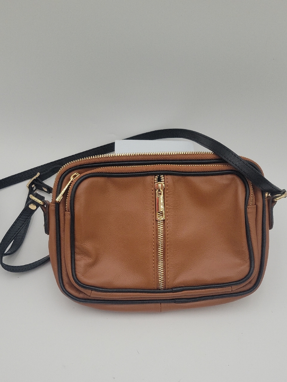 ISADORA Crossbody Leather Bag - Brown & Black
